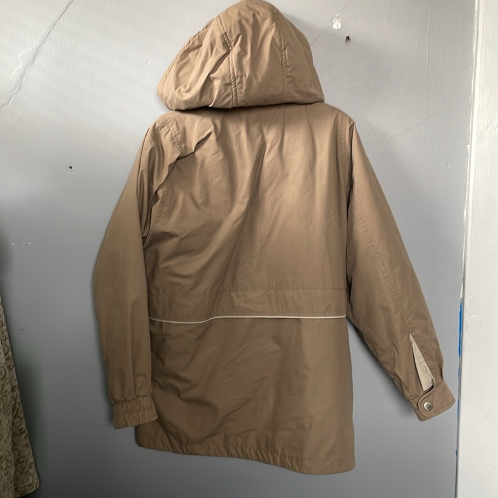 London Fog Men’s Small Tan Hooded Removable Liner Coat career Gorpcore hiking - Picture 5 of 9